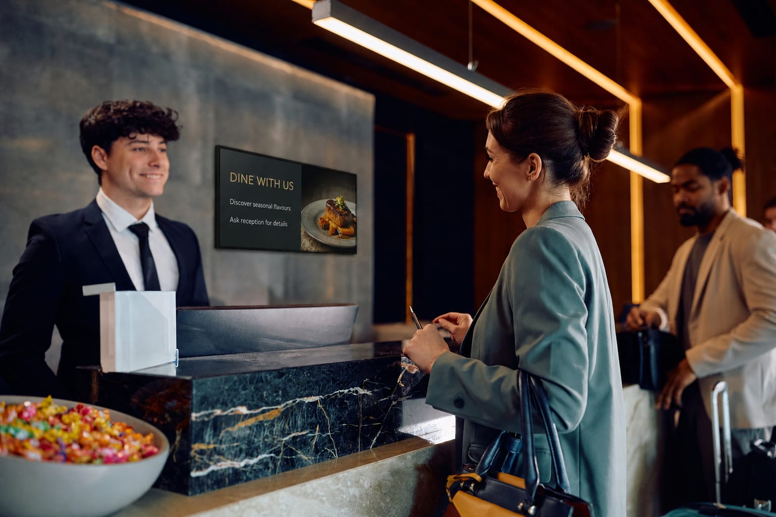 Hotel Venues: reception signage