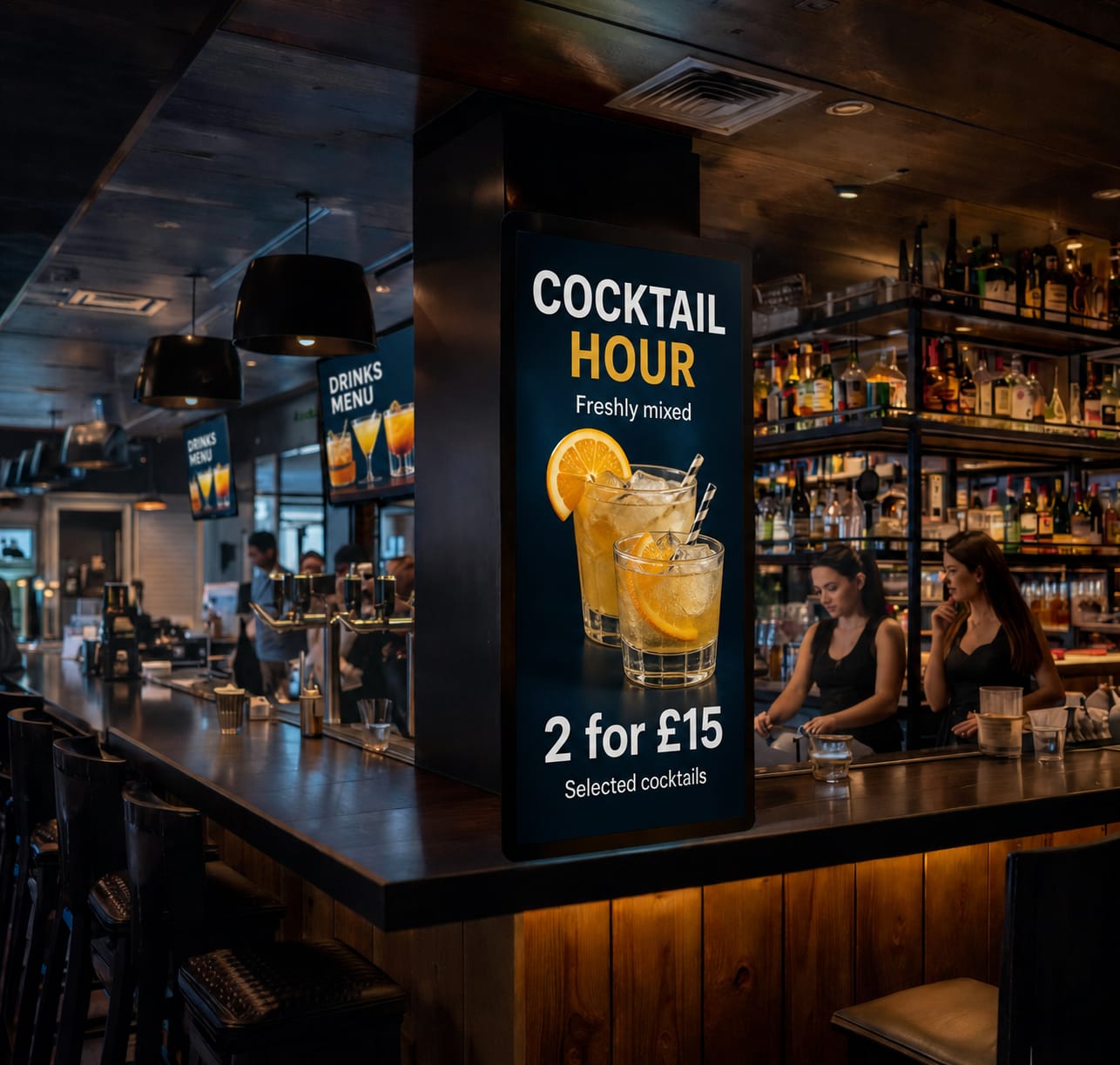 Restaurants & Bars: screens and displays
